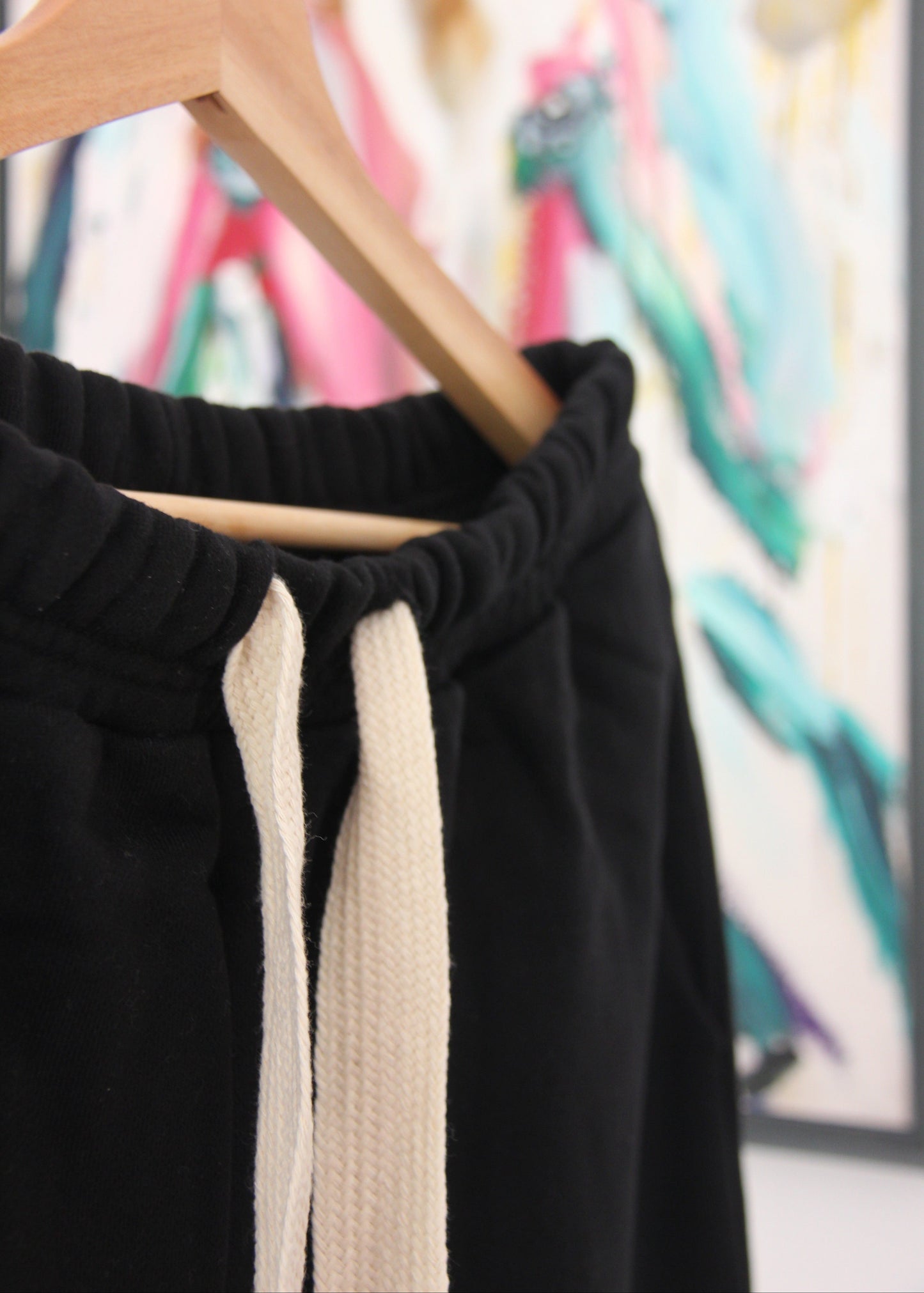 Flare fit black tento sweatpants