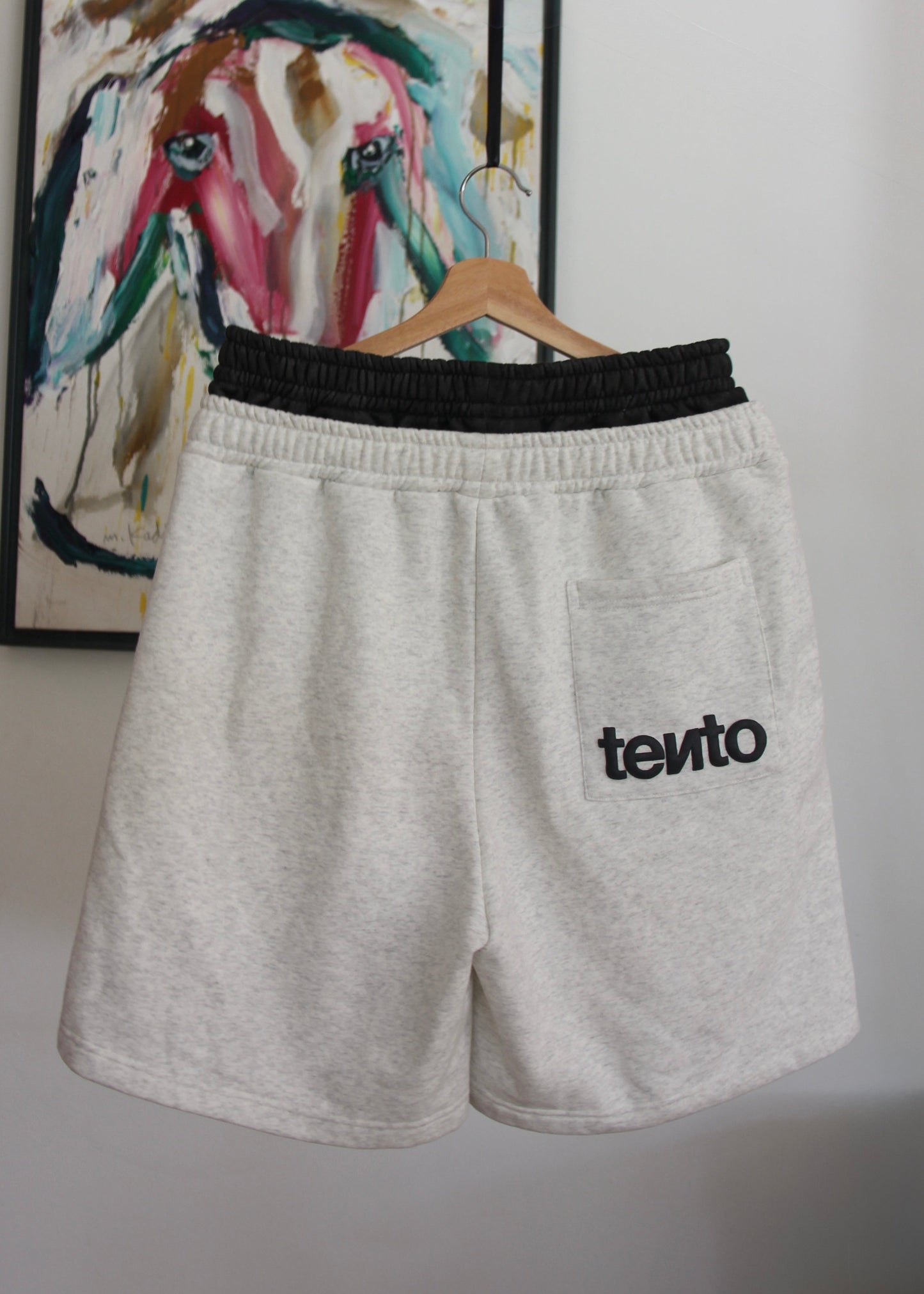 Leopard light gray tento shorts
